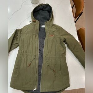 Columbia Olive Green Fleece-Lined Hooded Jacket